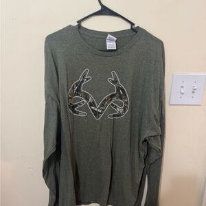 Delta Olive Green Graphic Long Sleeve Tee